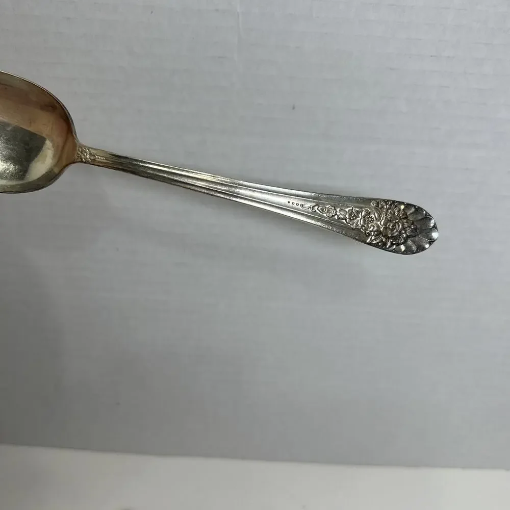 Wm Rogers 1953 Silverplate JUBLILEE Flatware 8.5” Serving Spoons Set Of 2